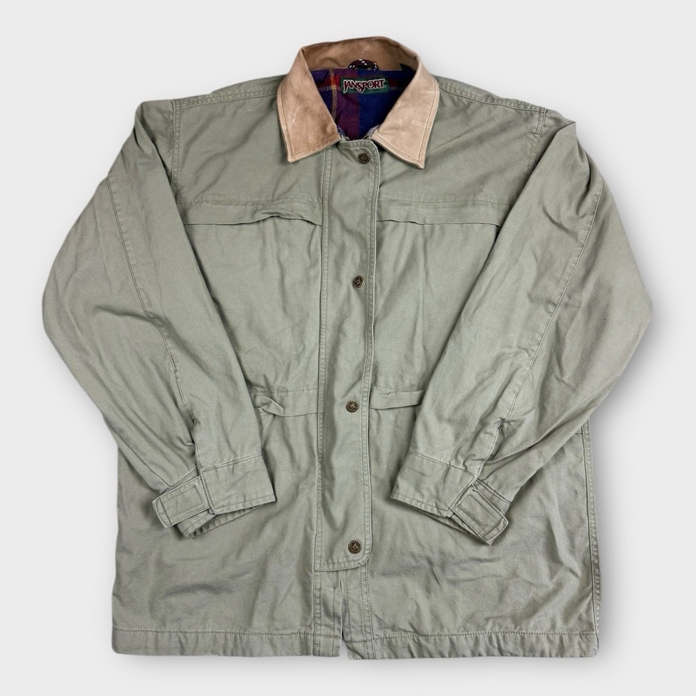 Vintage JanSport Canvas Jacket XL Flannel‎ Lined Barn Coat Workwear